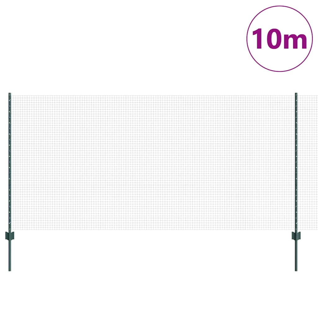 Welded Wire Fence with Post 10 x 1.2 m (W x H) PVC-Coated Steel