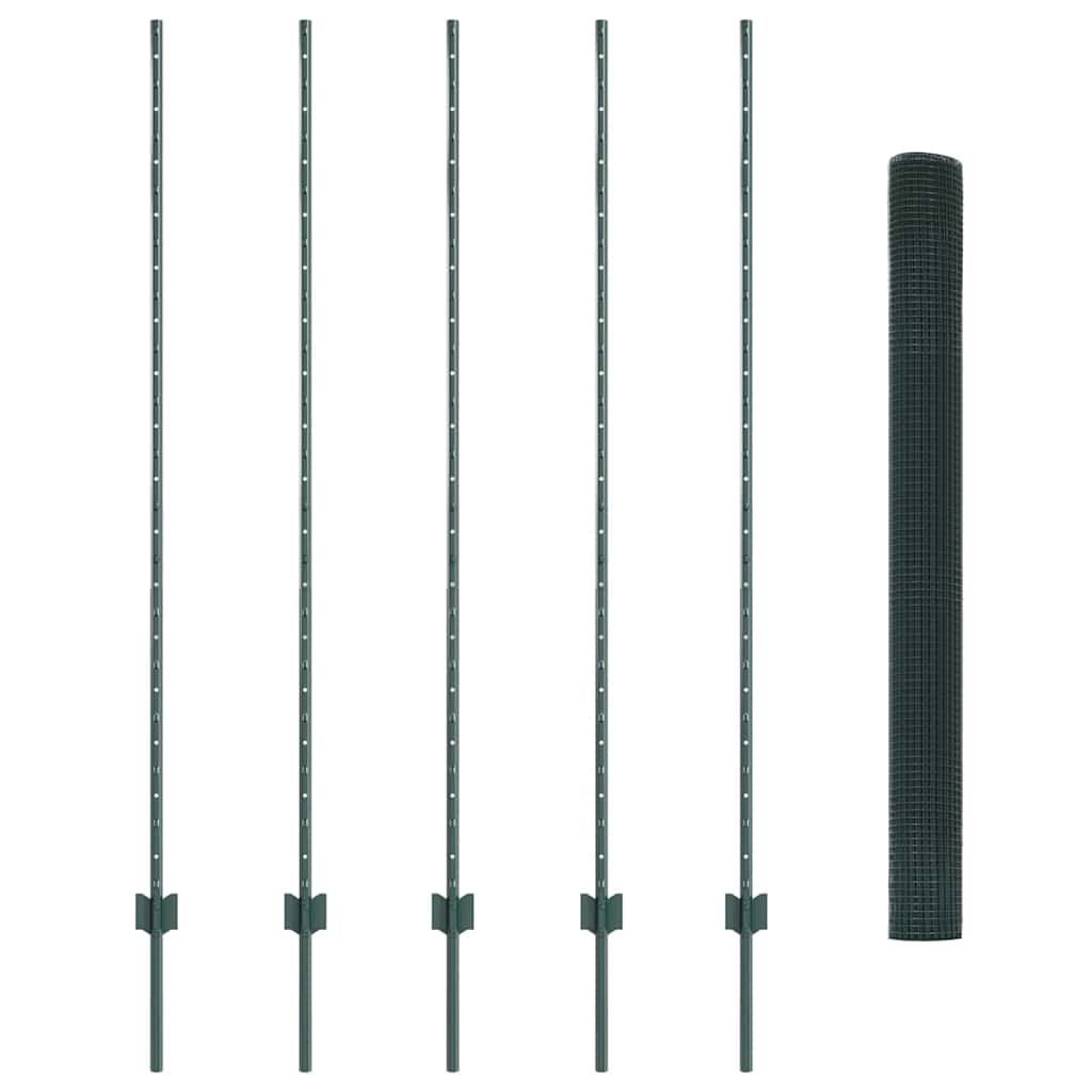 Welded Wire Fence with Post 10 x 1.6 m (W x H) PVC-Coated Steel