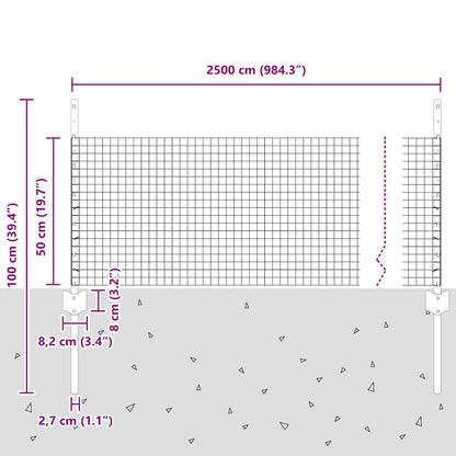 Welded Wire Fence with Post 25 x 0.5 m (W x H)