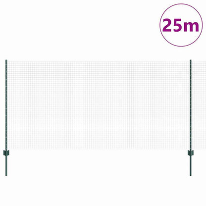 Welded Wire Fence with Post 25 x 1.2 m (W x H) PVC-Coated Steel