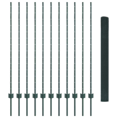 Welded Wire Fence with Post 25 x 1.4 m (W x H) PVC-Coated Steel