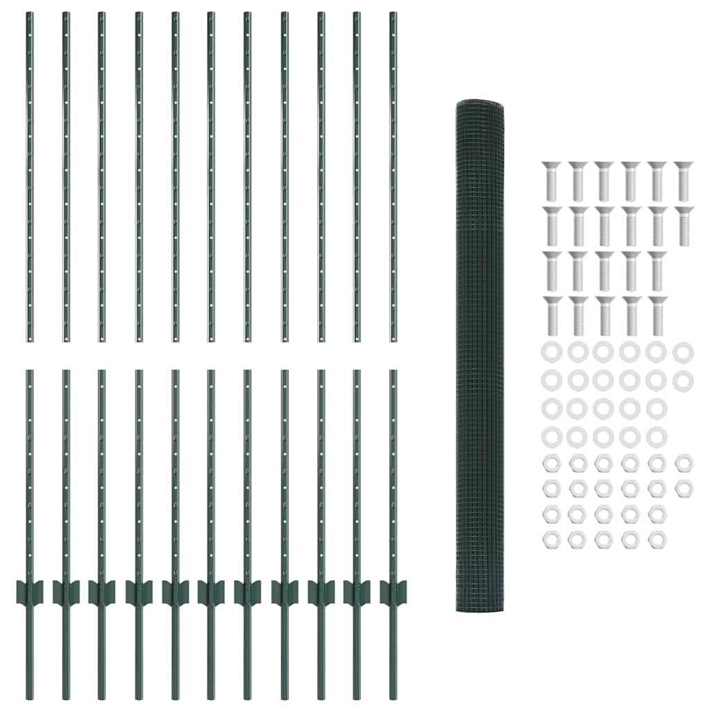 Fence with Post Green