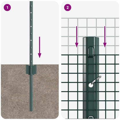 Welded Wire Fence with Post 50 x 0.8 m (W x H) PVC-Coated Steel