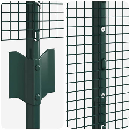 Welded Wire Fence with Posts 50 x 1 m PVC-Coated Steel Green