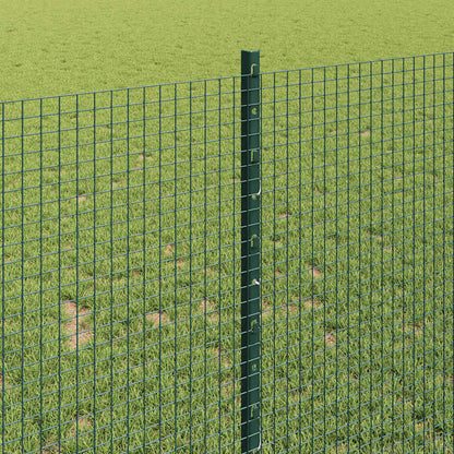 Welded Wire Fence with Posts 50 x 1 m PVC-Coated Steel Green