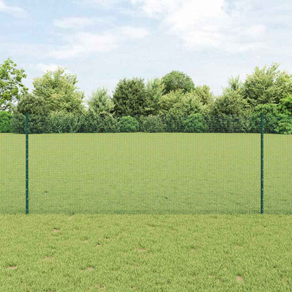 Welded Wire Fence with Posts 50 x 1 m PVC-Coated Steel Green