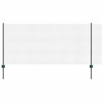 Welded Wire Fence with Posts 50 x 1 m PVC-Coated Steel Green
