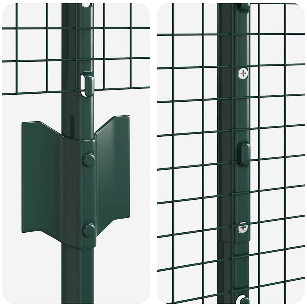 Fence with Post Green 1 x 50 m Steel and PVC