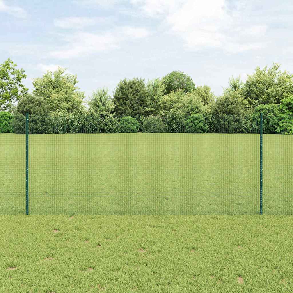 Fence with Post Green 1 x 50 m Steel and PVC