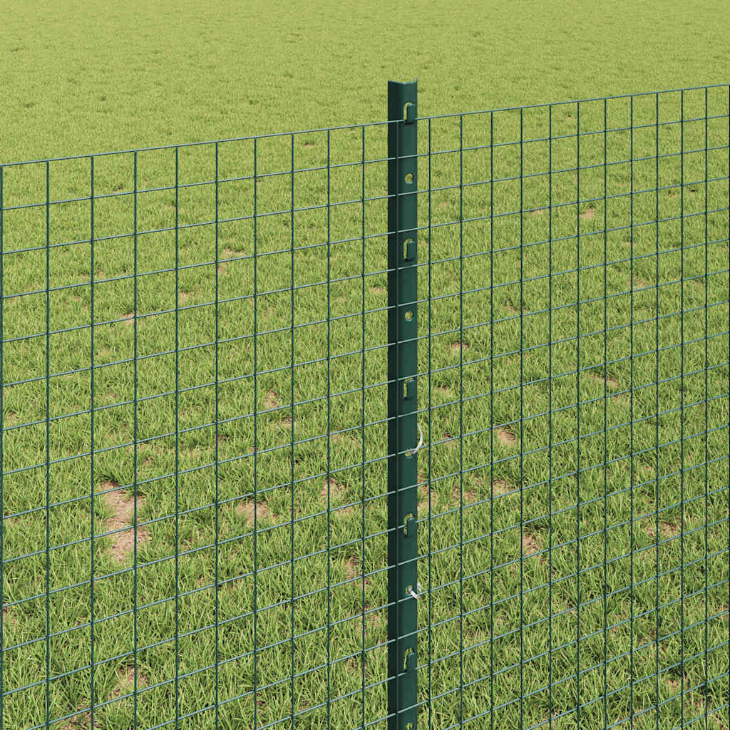 Fence with Post Green 1 x 50 m Steel and PVC