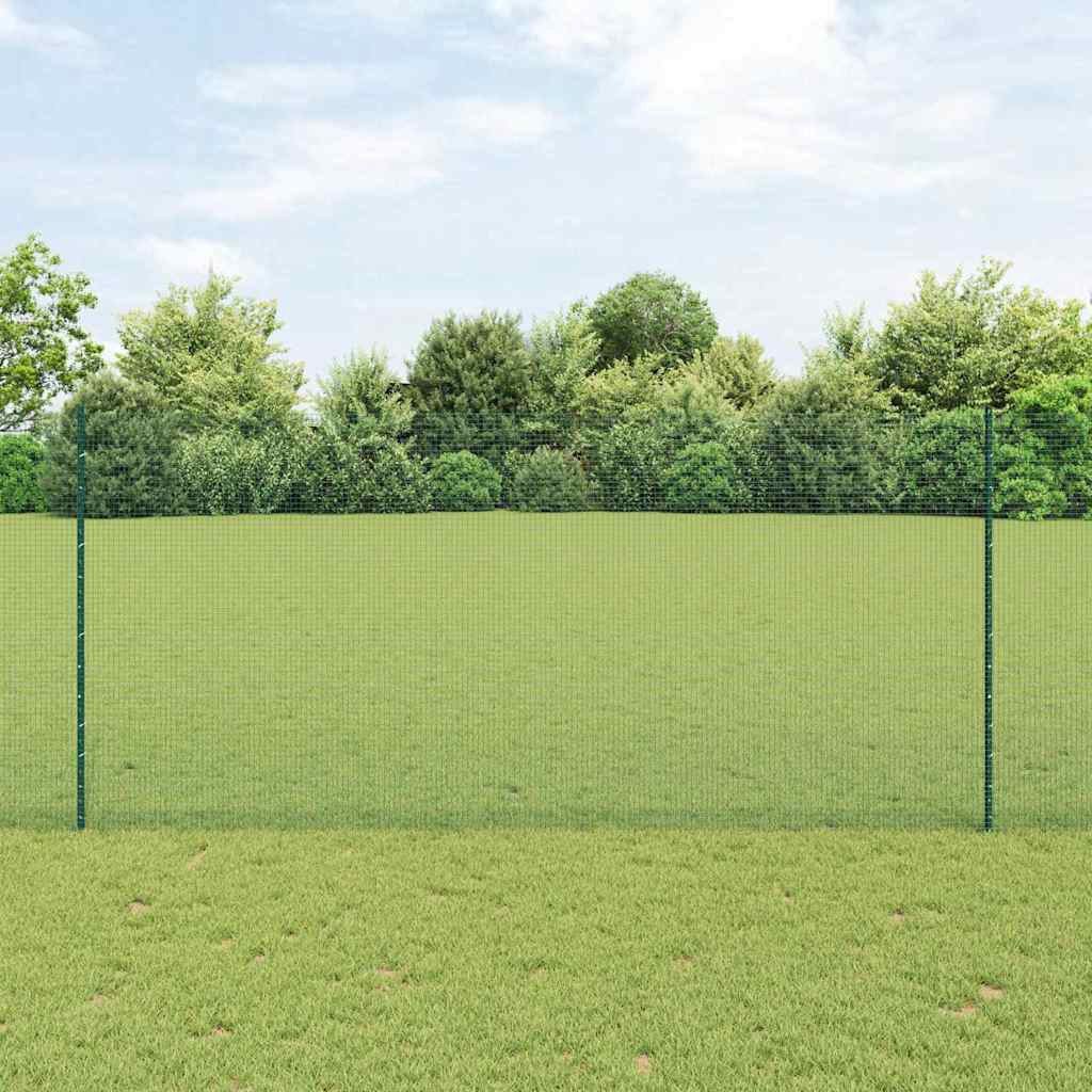 Fence with Post Green 1.4 x 50 m Steel and PVC
