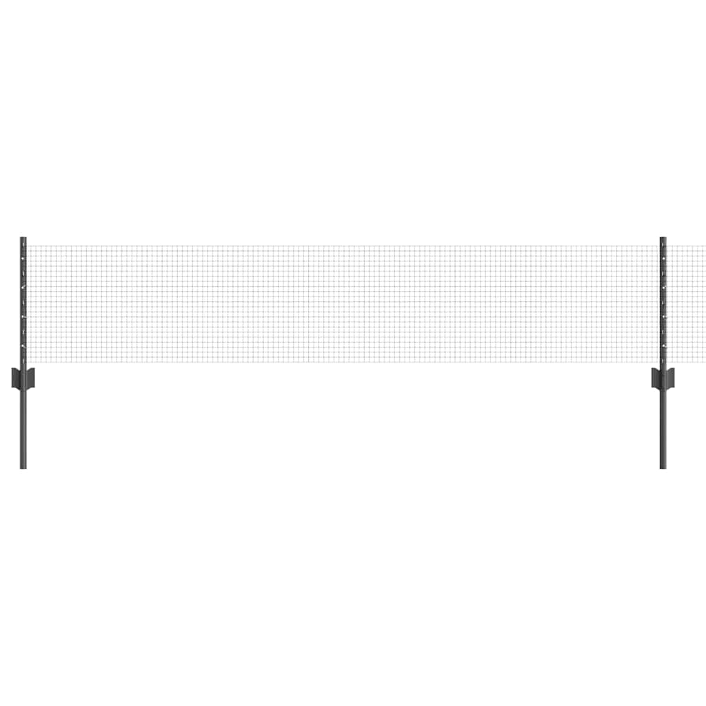 Welded Wire Fence with Post 10 x 0.4 m (W x H) PVC-Coated Steel