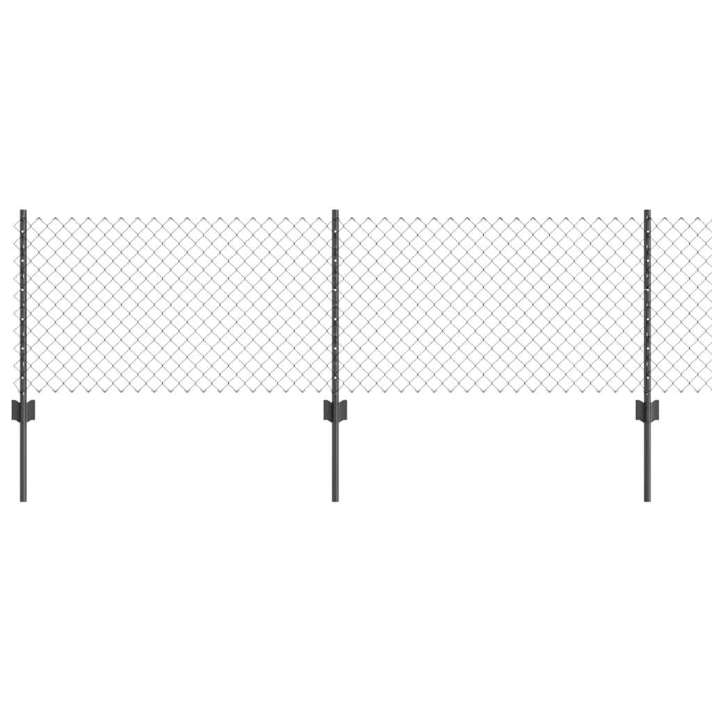 Welded Wire Fence with Post 10 x 0.4 m (W x H) PVC-Coated Steel