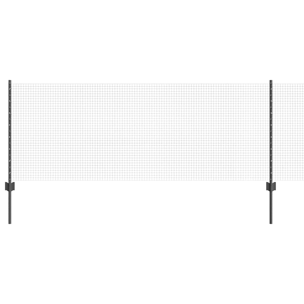 Welded Wire Fence with Post 10 x 0.8 m (W x H) PVC-Coated Steel