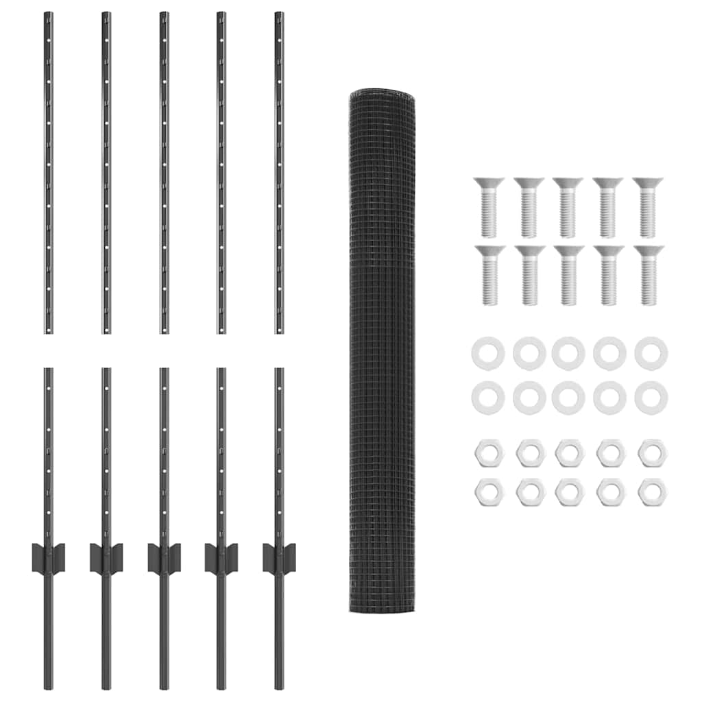Fence with Post Grey