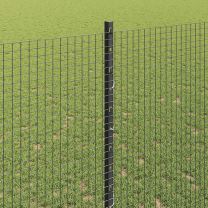 Fence with Post Grey 1.4 x 10 m Steel and PVC