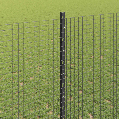 Fence with Post Grey 1.4 x 10 m Steel and PVC