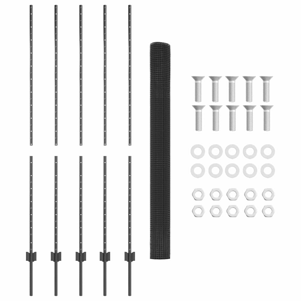 Fence with Post Grey