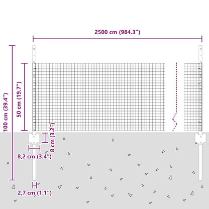 Welded Wire Fence with Post 25 x 0.5 m (W x H)