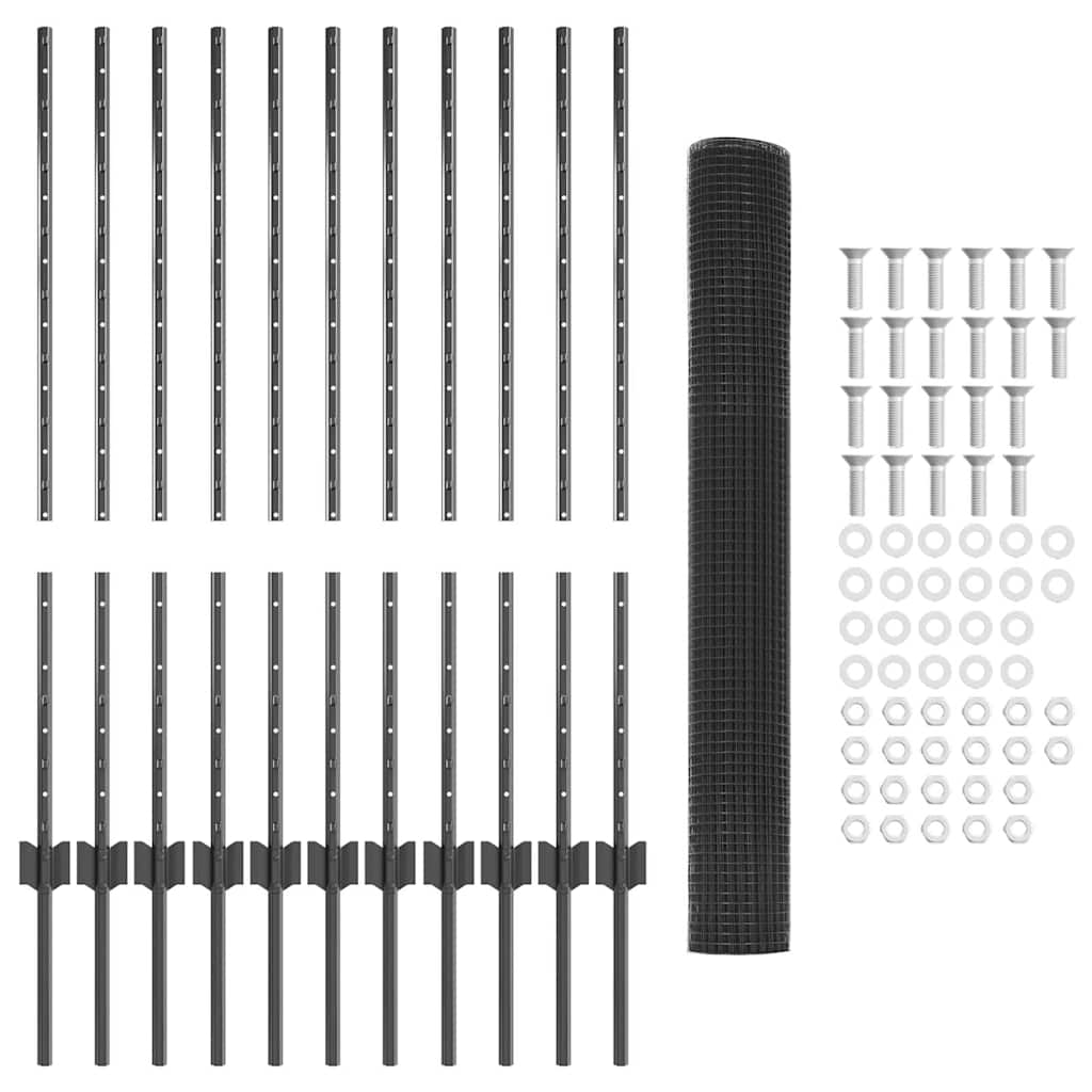 Fence with Post Grey