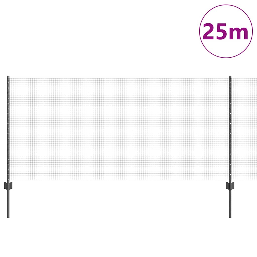 Welded Wire Fence with Post 25 x 1 m (W x H)