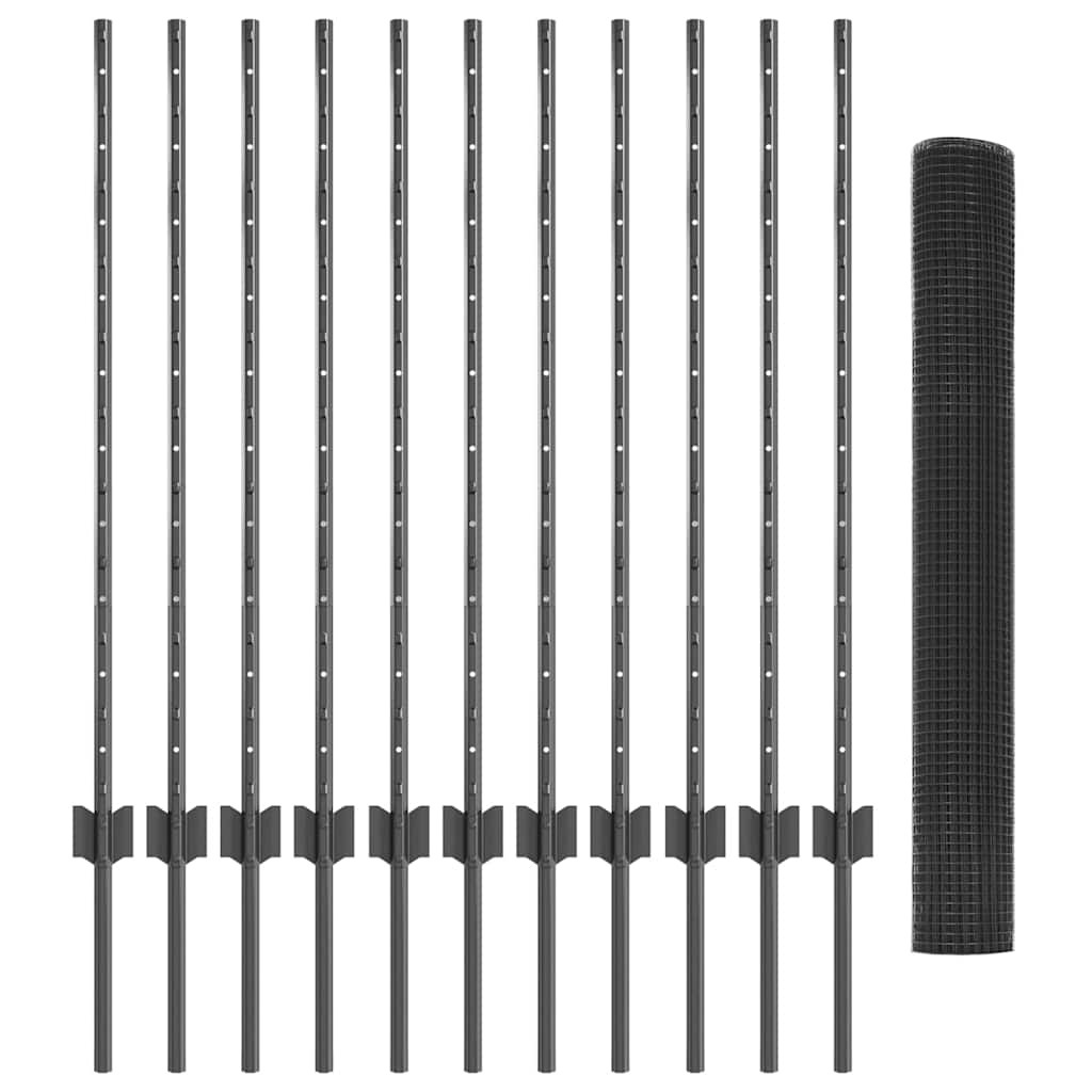Welded Wire Fence with Post 25 x 1 m (W x H)