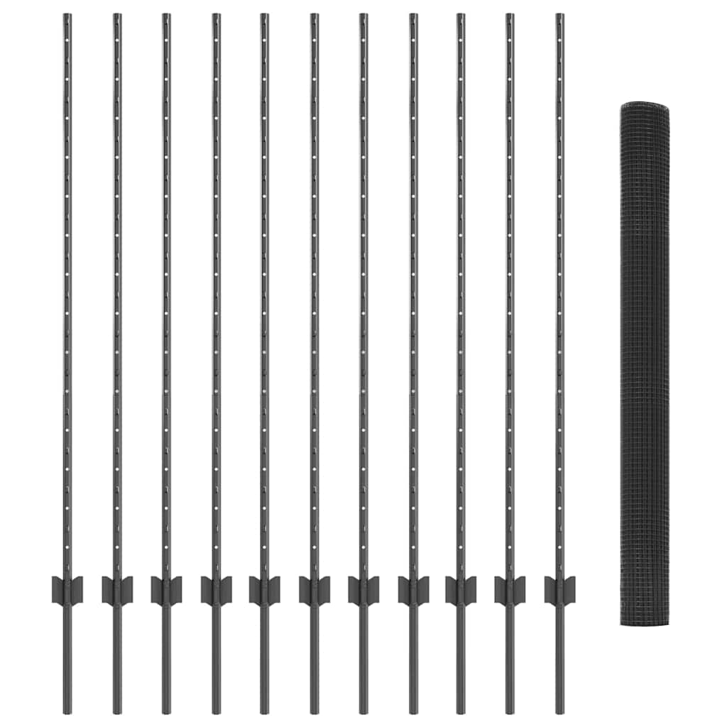Fence with Post Grey