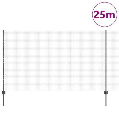 Welded Wire Fence with Post 25 x 1.4 m (W x H) PVC-Coated Steel