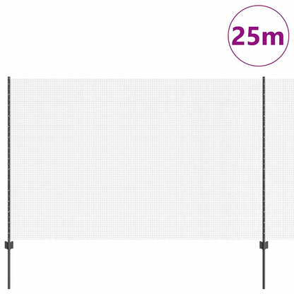 Welded Wire Fence with Post 25 x 1.6 m (W x H) PVC-Coated Steel