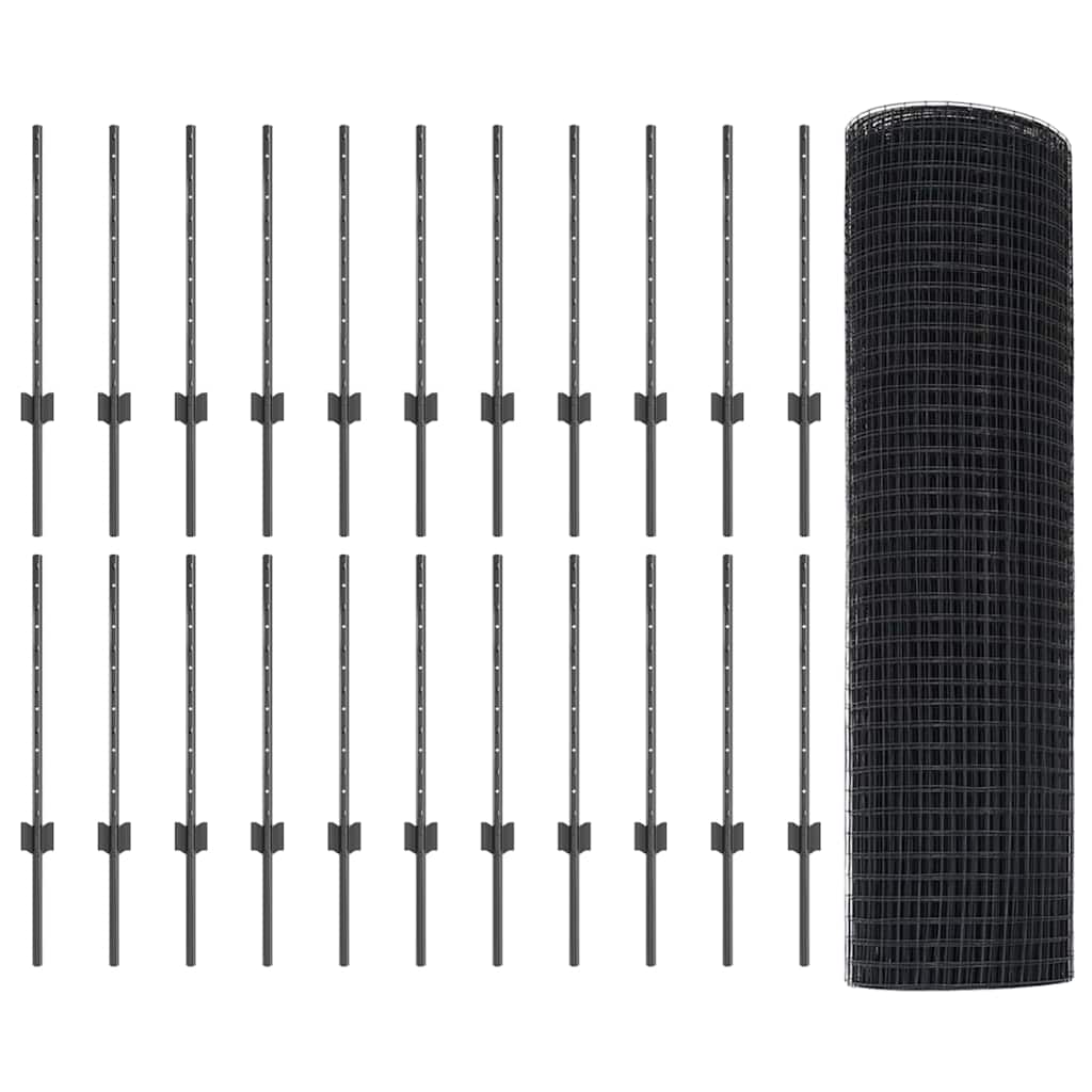 Fence with Post Grey