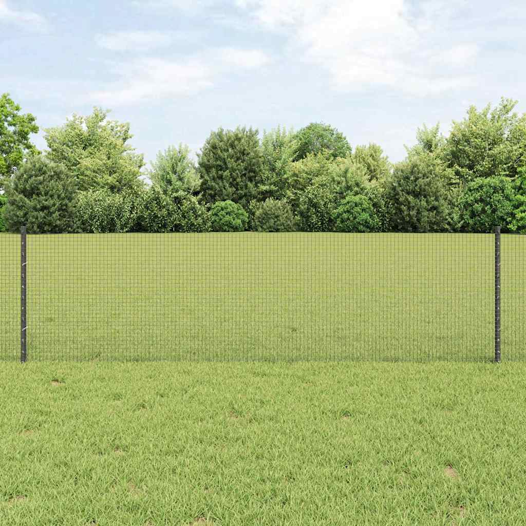 Welded Wire Fence with Post 50 x 0.6 m (W x H) PVC-Coated Steel
