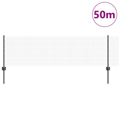 Welded Wire Fence with Post 50 x 0.6 m (W x H) PVC-Coated Steel