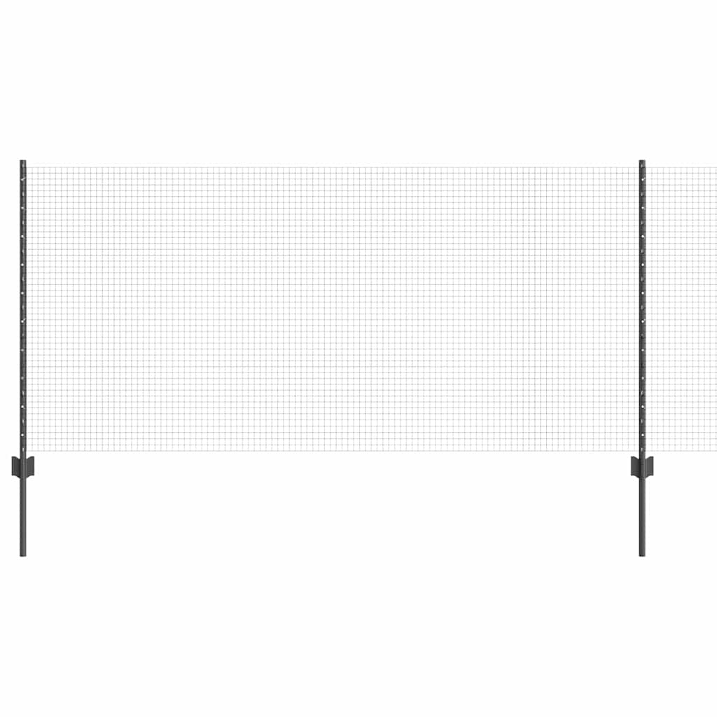 Welded Wire Fence with Post 50 x 1 m (W x H) PVC-Coated Steel