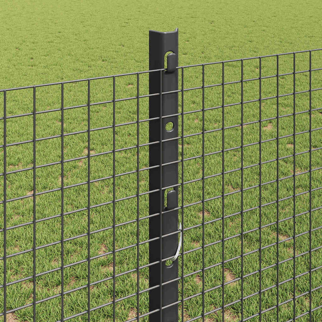 Fence with Post Grey 1.2 x 50 m Steel and PVC