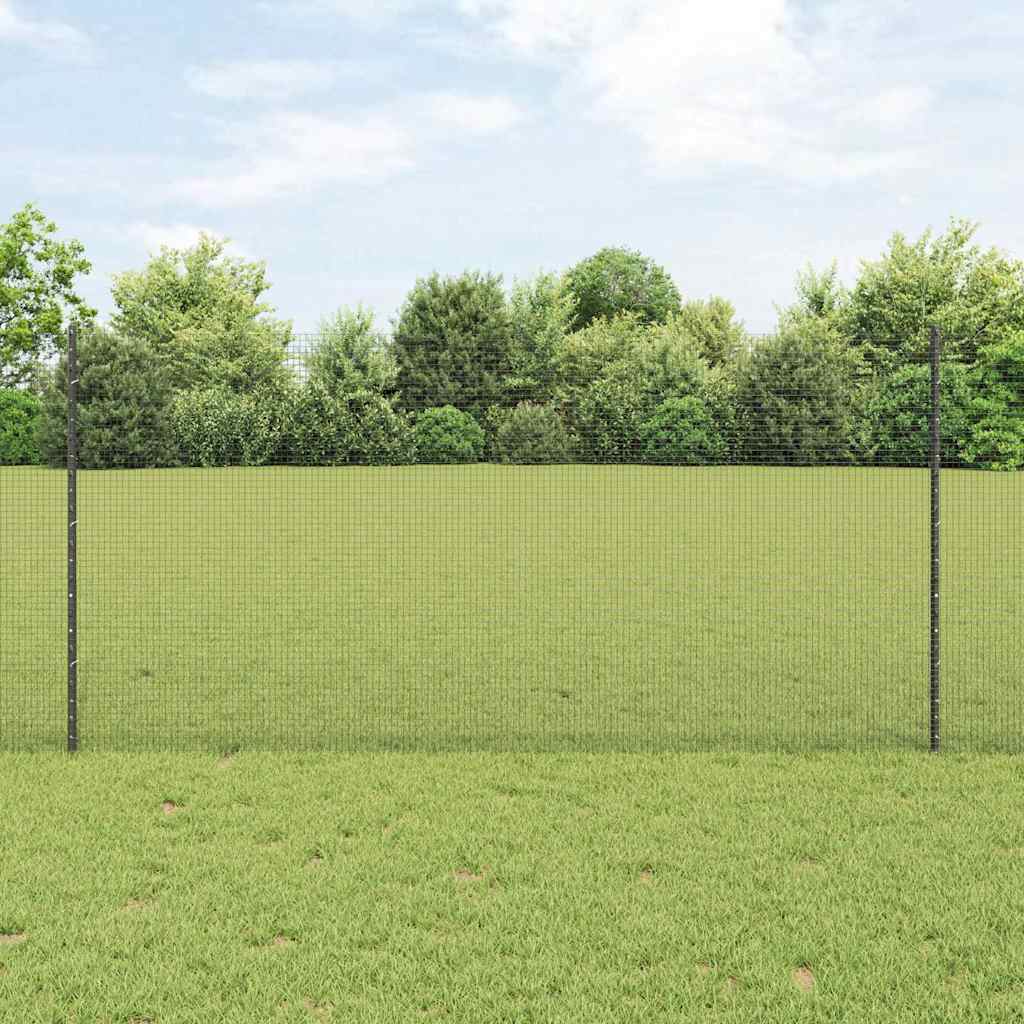 Fence with Post Grey 1.2 x 50 m Steel and PVC