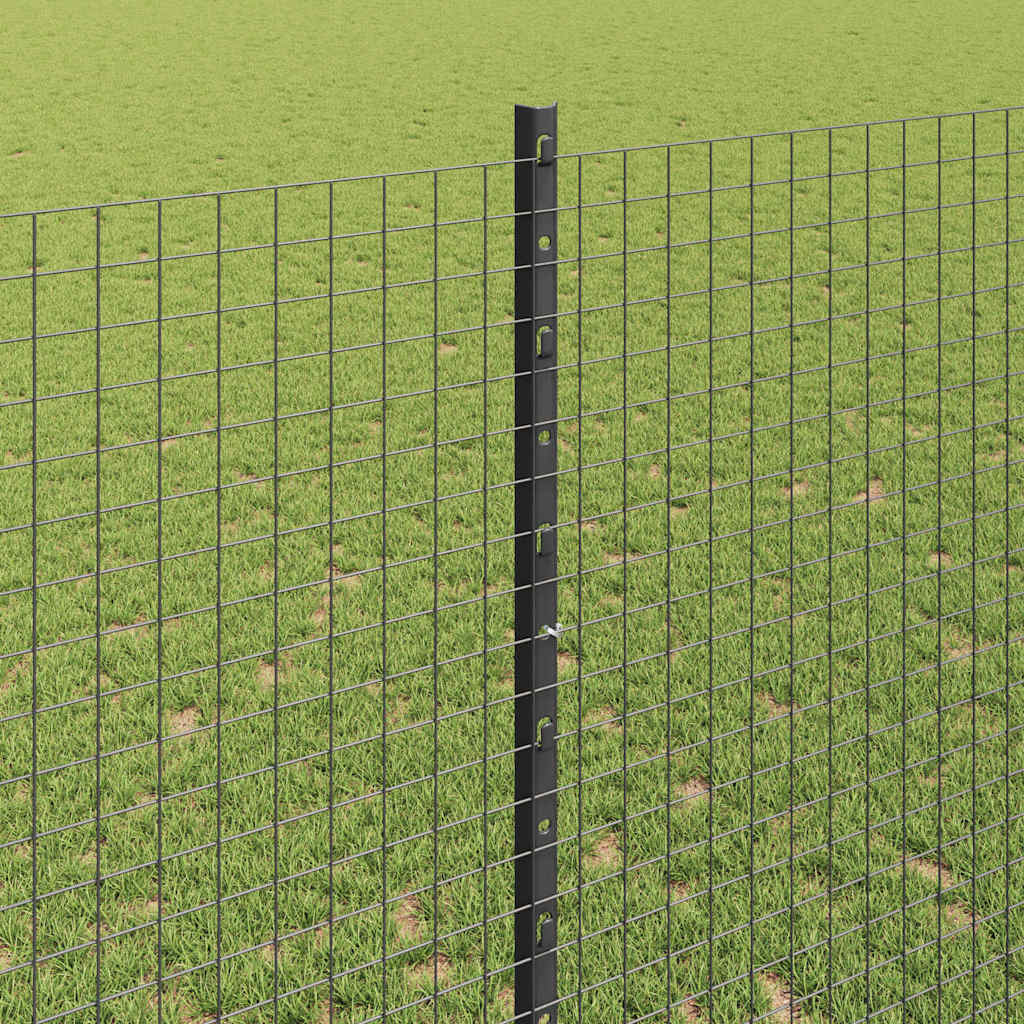 Fence with Post Grey 1.4 x 50 m Steel and PVC