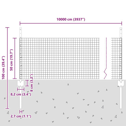 Welded Wire Fence with Post 100 x 0.5 m (W x H)