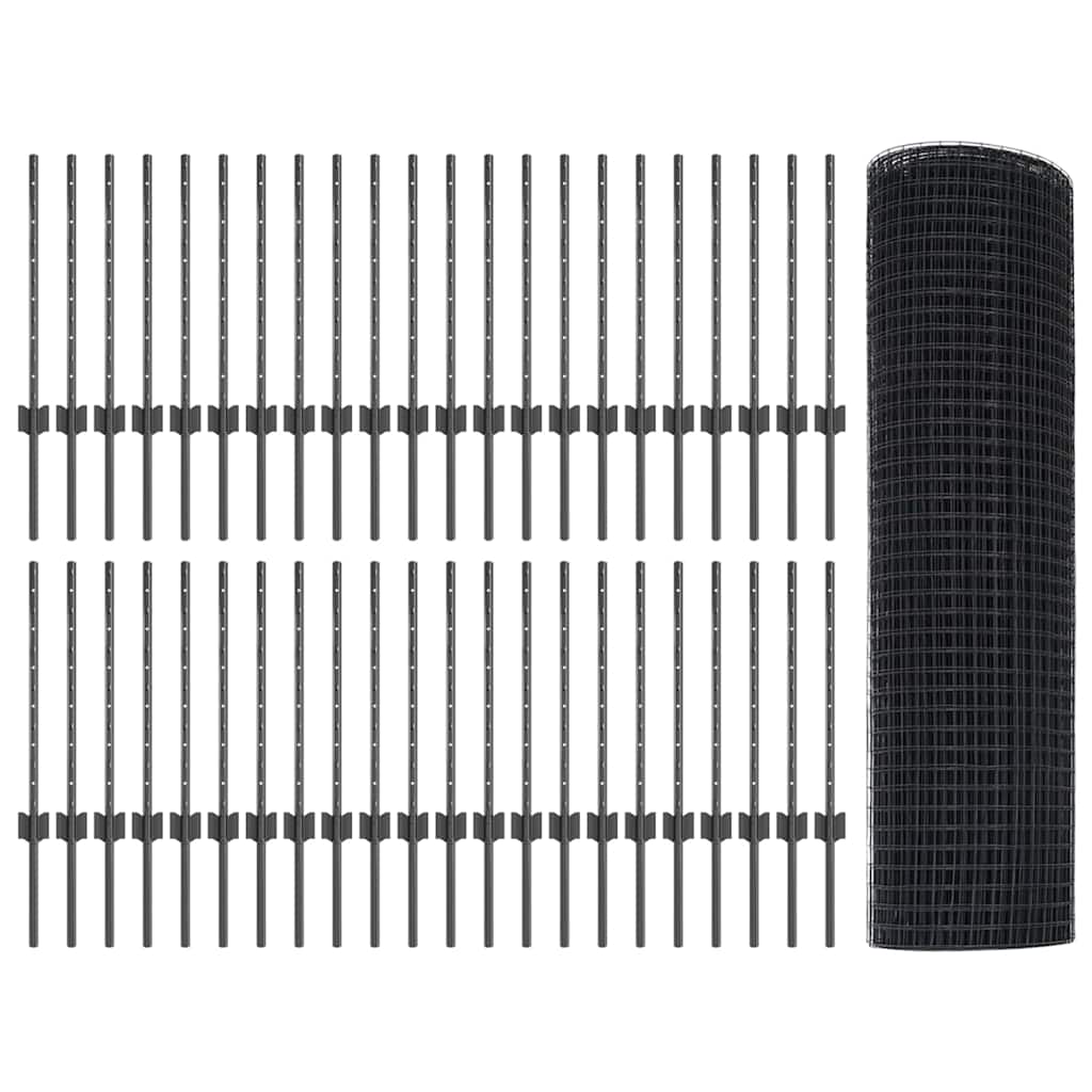Welded Wire Fence with Post 100 x 0.6 m (W x H)