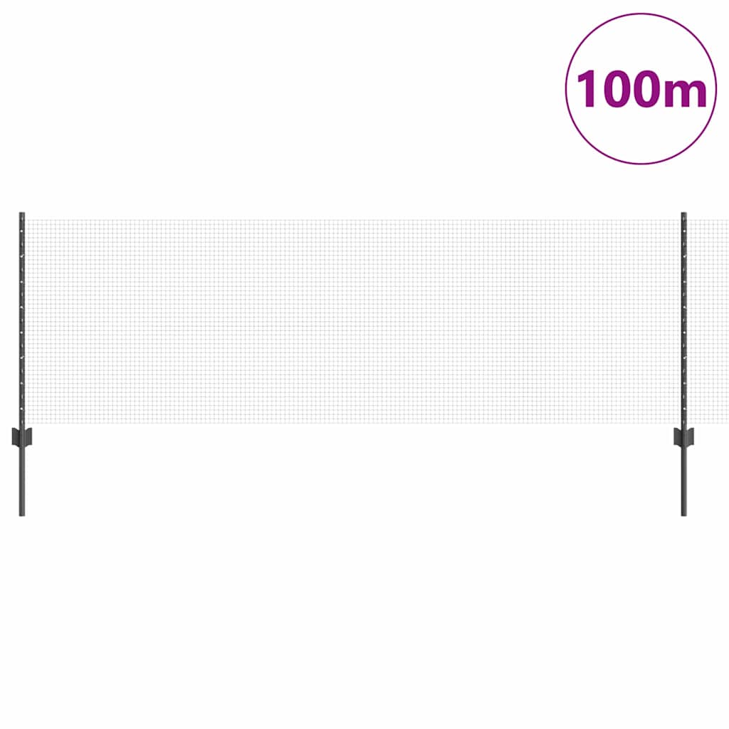 Welded Wire Fence with Post 100 x 0.8 m (W x H)