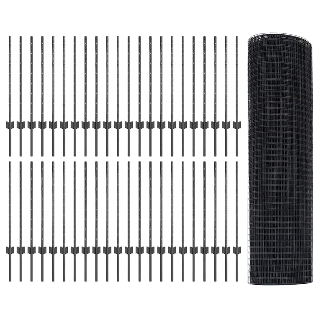 Fence with Post Grey