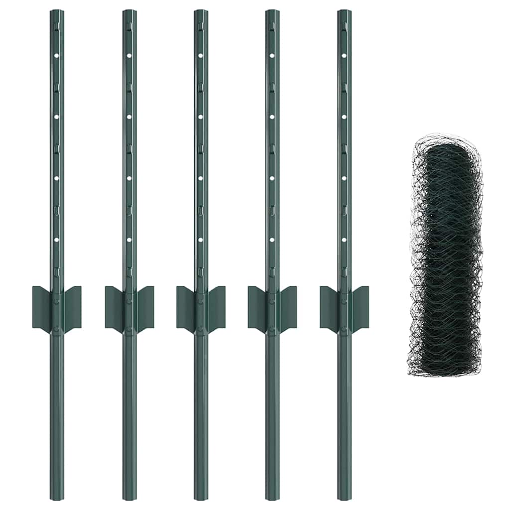 Welded Wire Fence 10 x 0.4 m (W x H) PVC-Coated Steel Green