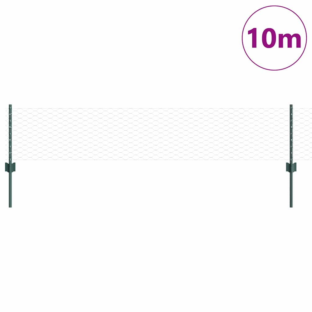 Welded Wire Fence 10 x 0.4 m (W x H) PVC-Coated Steel Green