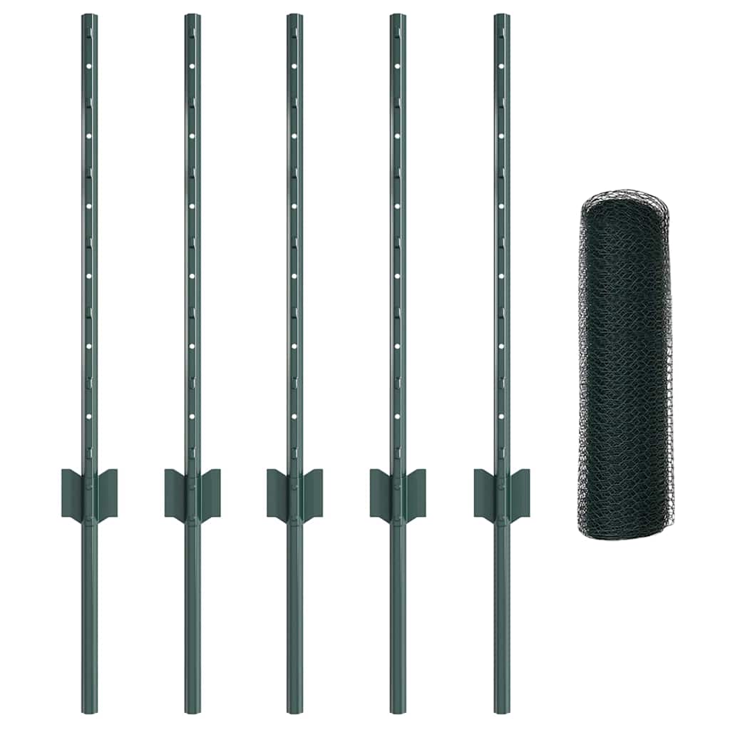 Welded Wire Fence 10 x 0.5 m (W x H) PVC-Coated Steel Green