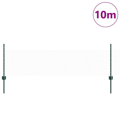 Welded Wire Fence 10 x 0.5 m (W x H) PVC-Coated Steel Green