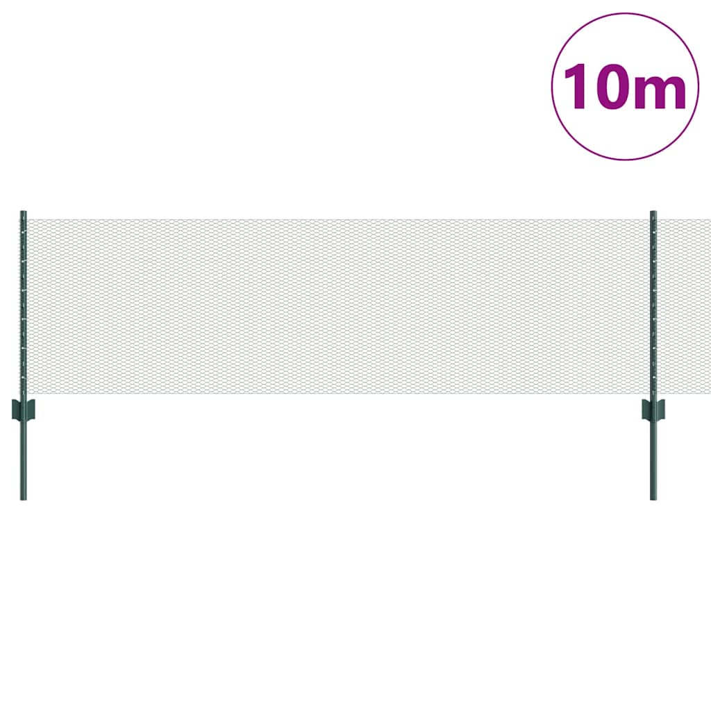 Welded Wire Fence 10 x 0.6 m (W x H) PVC-Coated Steel Green