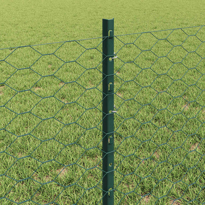 Welded Wire Fence 10 x 0.6 m (W x H) PVC-Coated Steel Green
