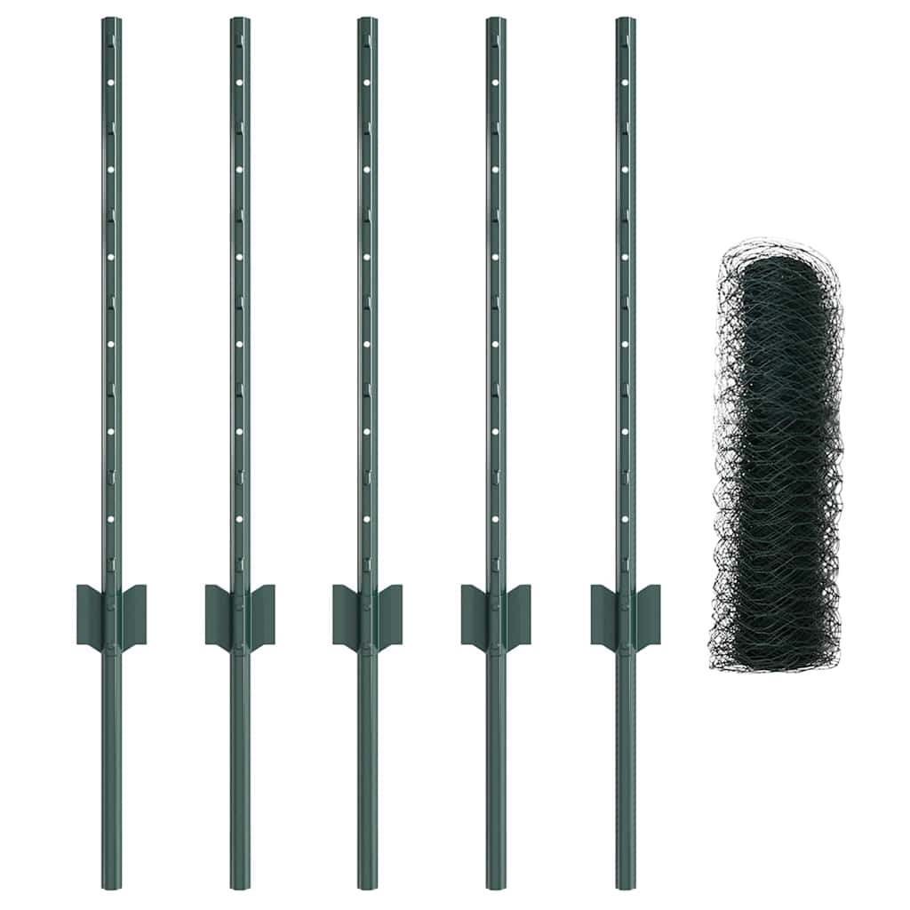Welded Wire Fence 10 x 0.6 m (W x H) PVC-Coated Steel Green
