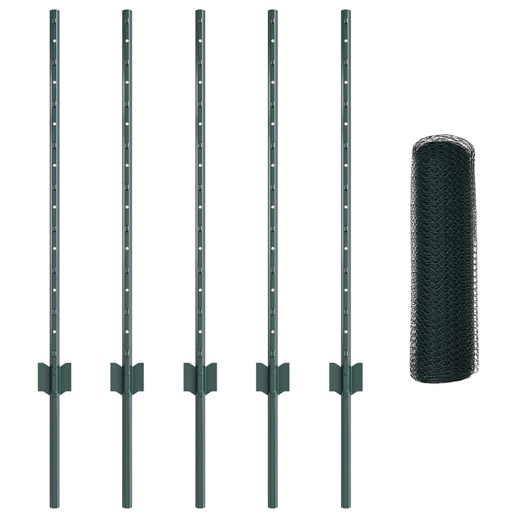 Welded Wire Fence 10 x 0.8 m (W x H) PVC-Coated Steel Green