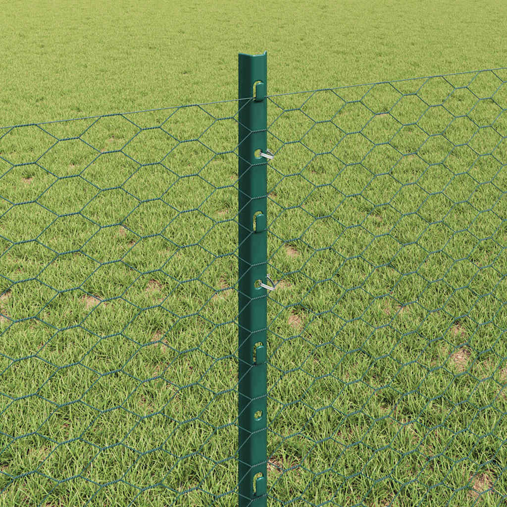 Welded Wire Fence 10 x 0.8 m (W x H) PVC-Coated Steel Green