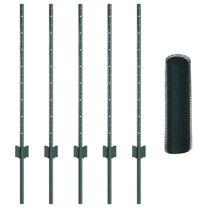 Welded Wire Fence 10 x 0.8 m (W x H) PVC-Coated Steel Green